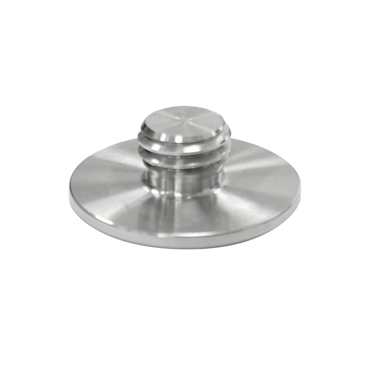 Base adhesiva de acero inoxidable para tope de puerta Mod. 530 con adhesivo 3M, acabado acero inoxidable.