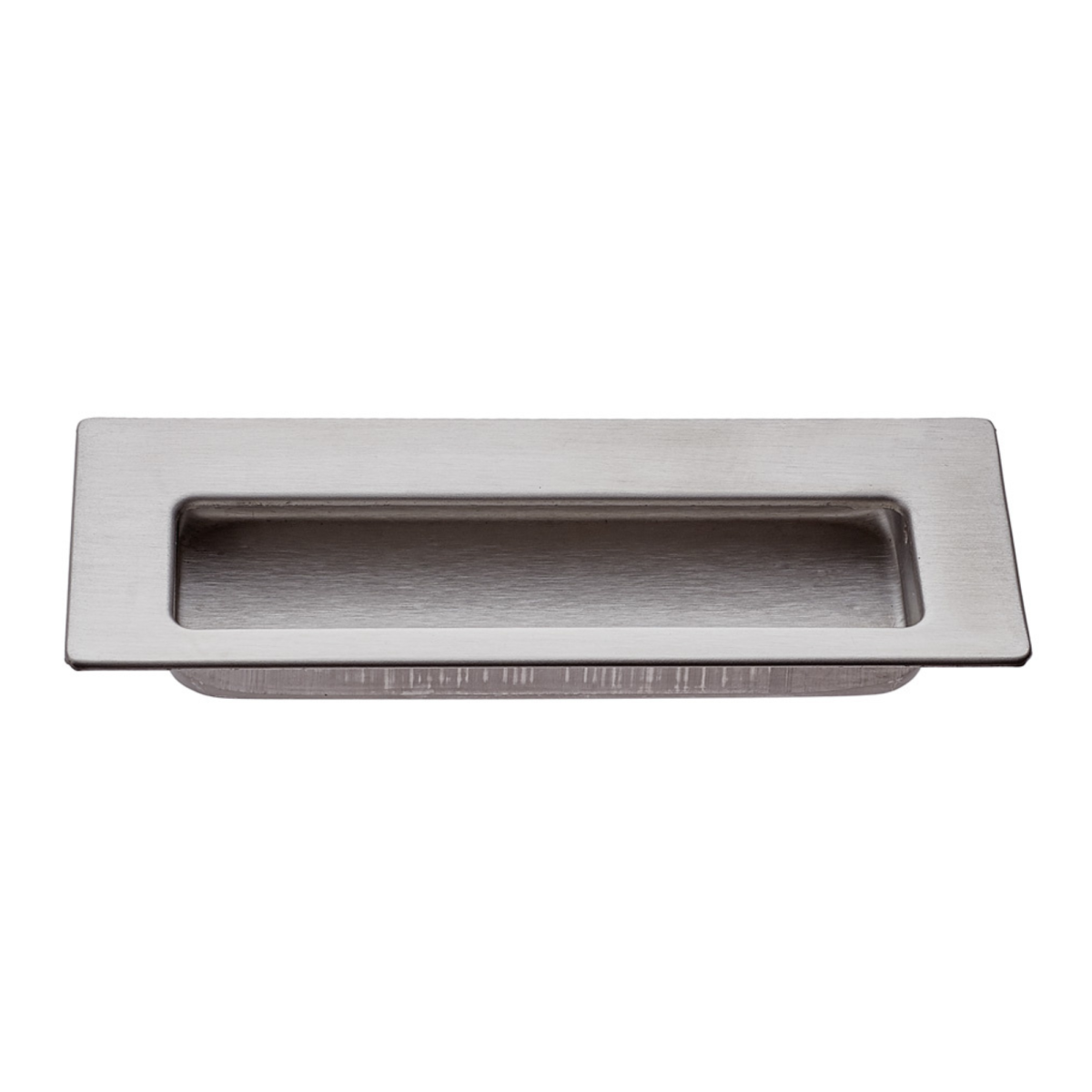 Concha rectangular, acabado acero inoxidable, medidas 115 mm x 42mm