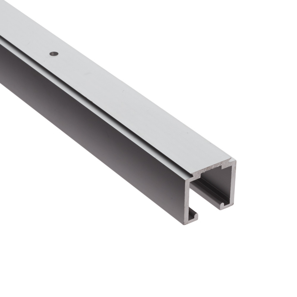 perfil de aluminio anodizado plata modelo 8807 para guía de puertas correderas de hasta 120kg