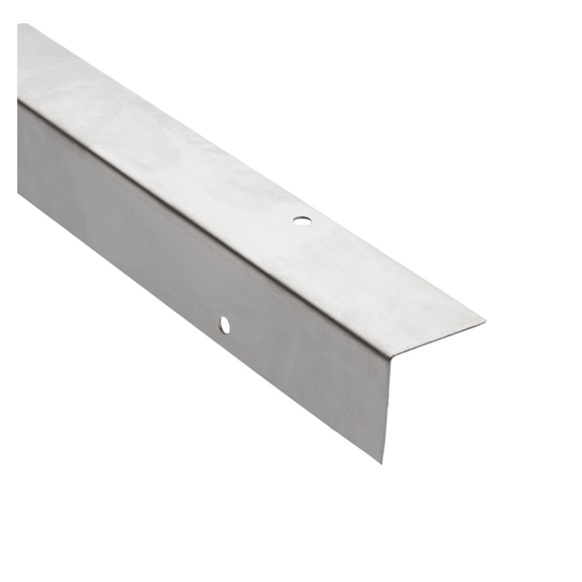 Perfil en “L” de acero inoxidable AISI 304 para unión exterior de paneles fenólicos en cabinas sanitarias