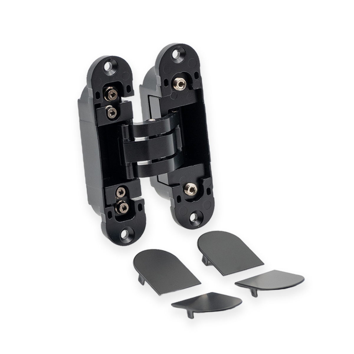 Bisagra oculta 3d Mod.801203018, con ajuste 3D, acabado negro